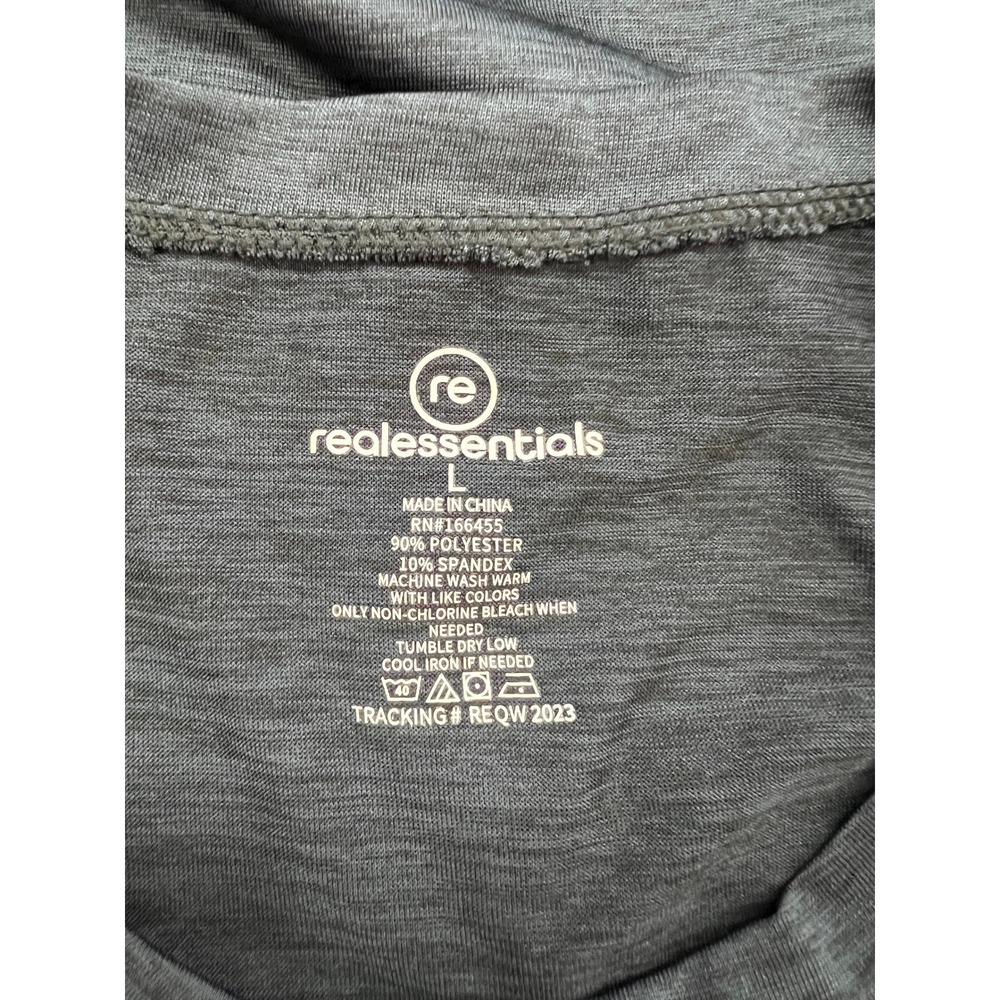 Real essentials men's athletic black T-shirt L - Picture 3 of 3
